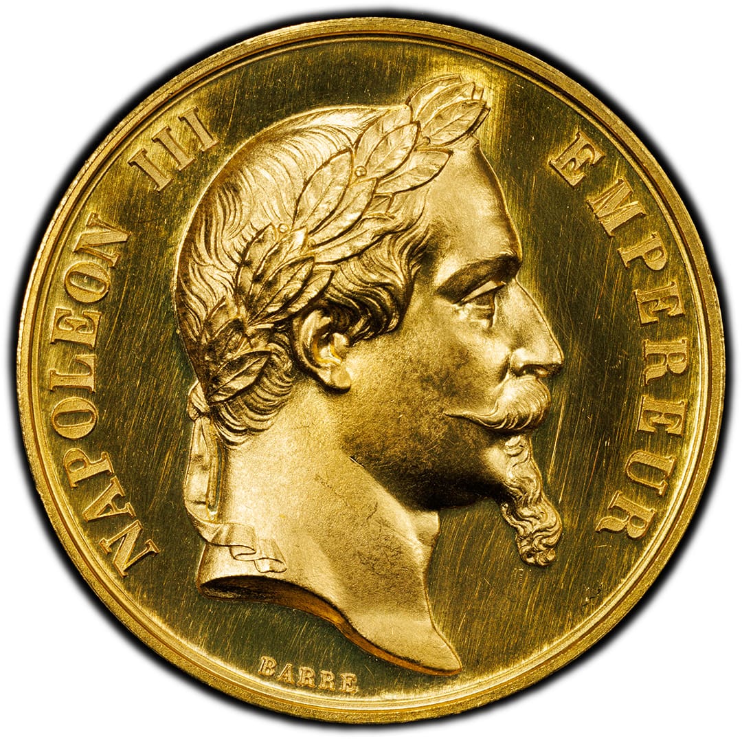 1865 Napolean III Empereur French Gold Medal PCGS SP64