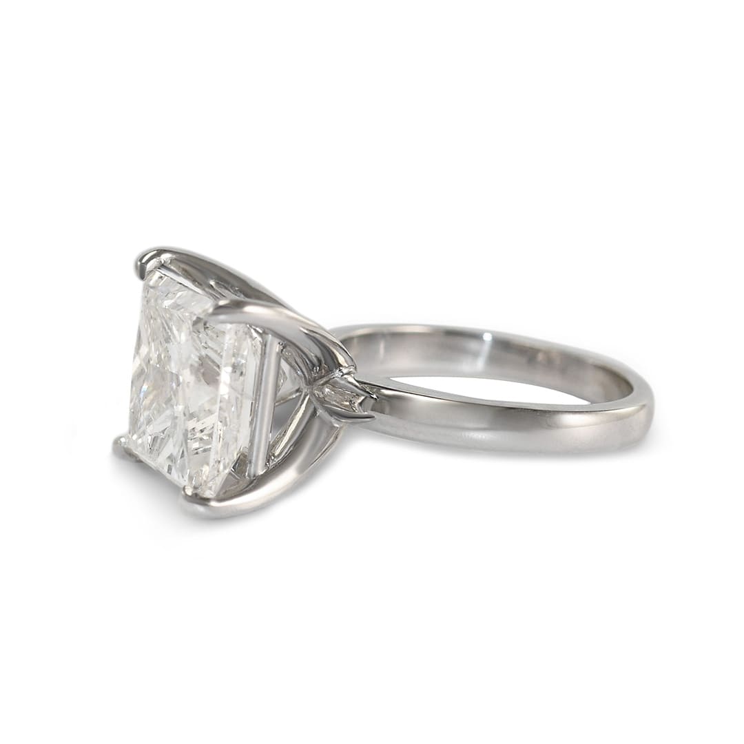 18KWG 7.03ct Princess Cut Diamond Ring-7.3gr