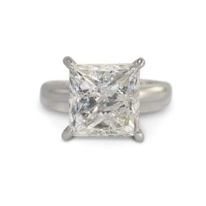 18KWG 7.03ct Princess Cut Diamond Ring-7.3gr