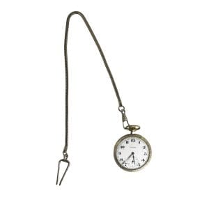 14K White Gold Gold-Filled Waltham Pocket Watch Size 12