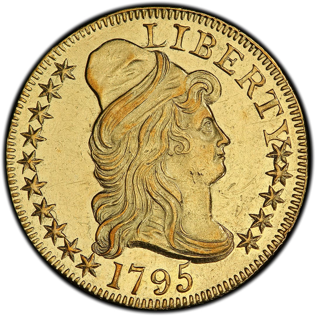 1795 $5 Small Eagle Draped Bust Rare Coin, PCGS AU58