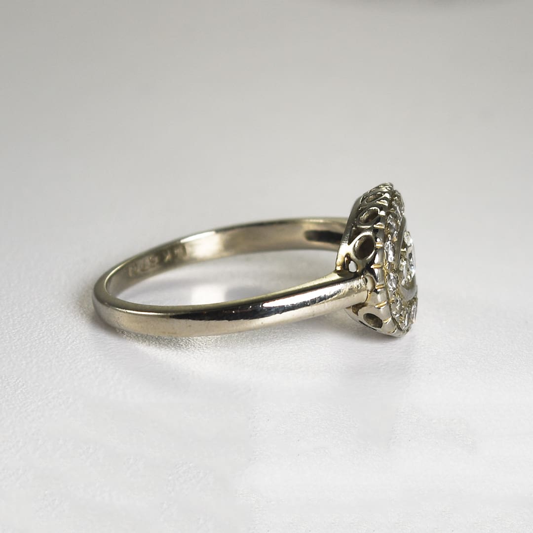 14K White Gold Vintage Diamond Ring 0.25ct - Image 2