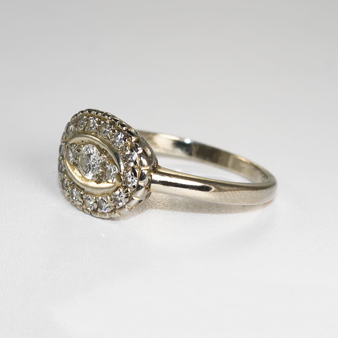 14K White Gold Vintage Diamond Ring 0.25ct - Image 5