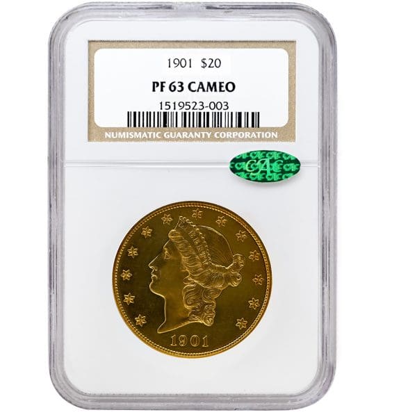 1901 $20 Liberty Head, NGC PF63CAM