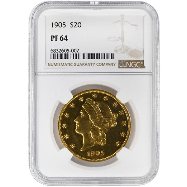 1905 $20 Liberty Head, NGC PF64