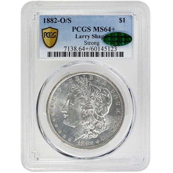 1882-O/S $1 Morgan Dollar, PCGS MS64+ CAC, Strong