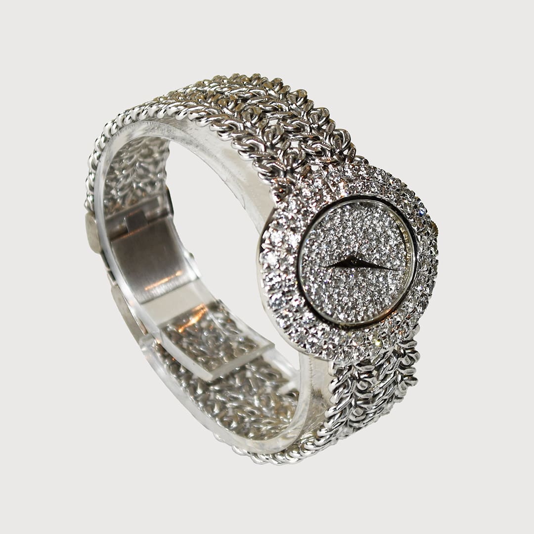 18K White Gold Bueche Girod Diamond Watch 3.00tdw - Image 2