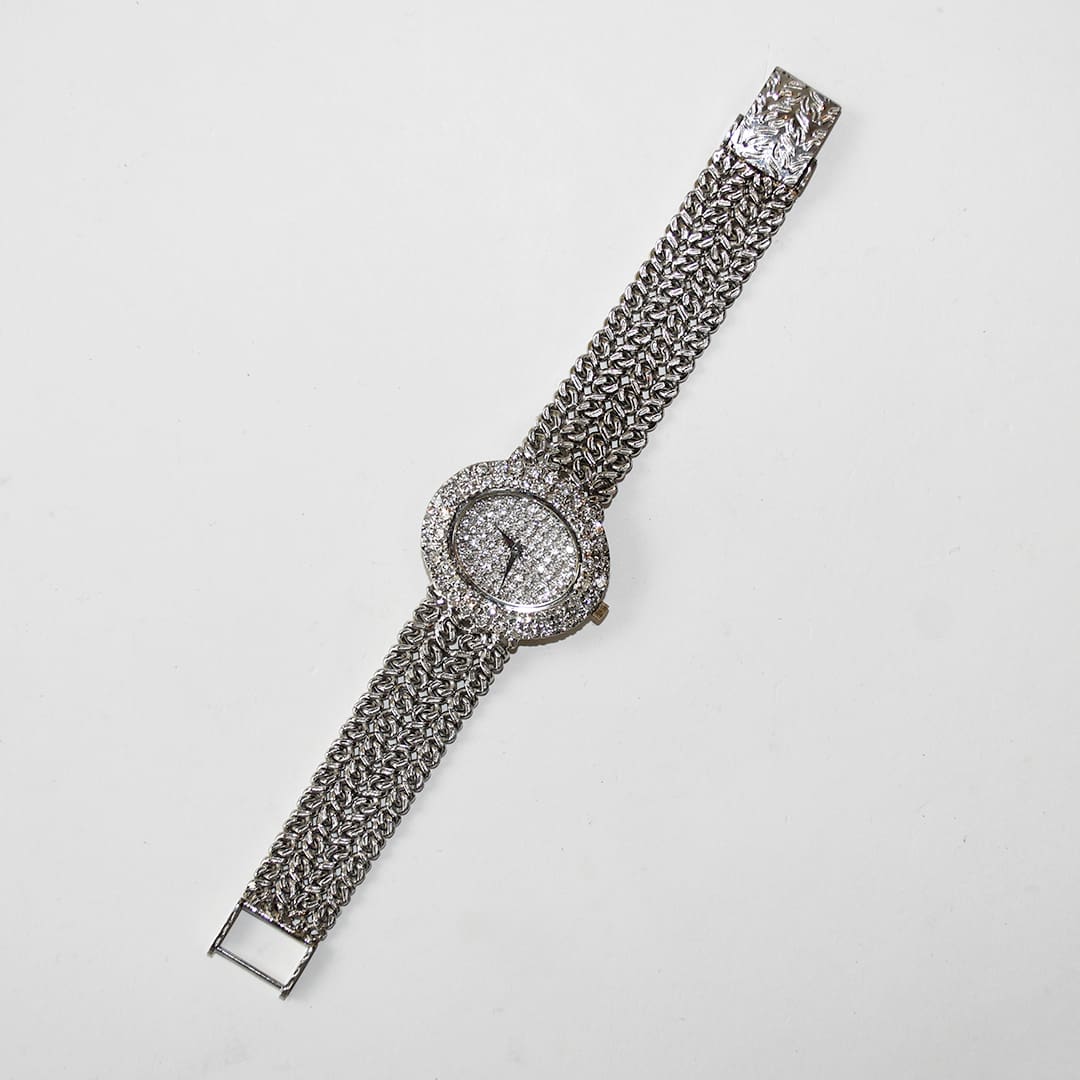 18K White Gold Bueche Girod Diamond Watch 3.00tdw - Image 8
