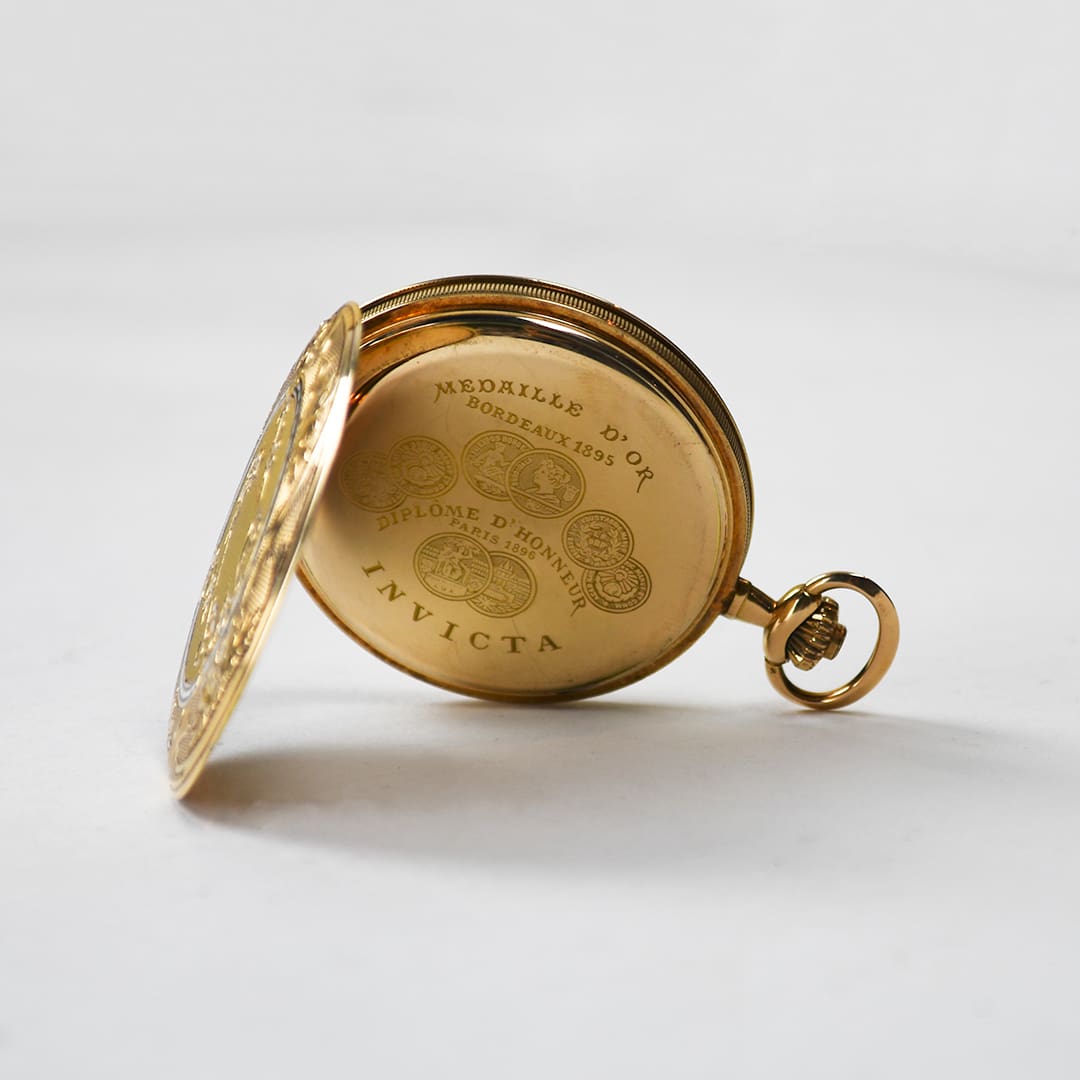 14K Yellow Gold Invicta Pocket Watch 47mm - Image 3