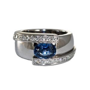 Sapphire and Diamond Cocktail Ring