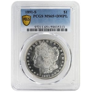 1891-S $1 Morgan Dollar, PCGS MS65+ DMPL, POP 3/1