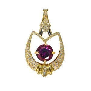 Garnet and Diamond Pendant