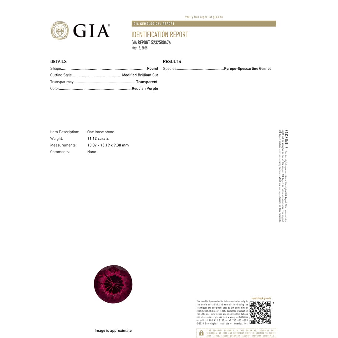 18K Yellow Gold Garnet & Diamond Pendant - Image 5