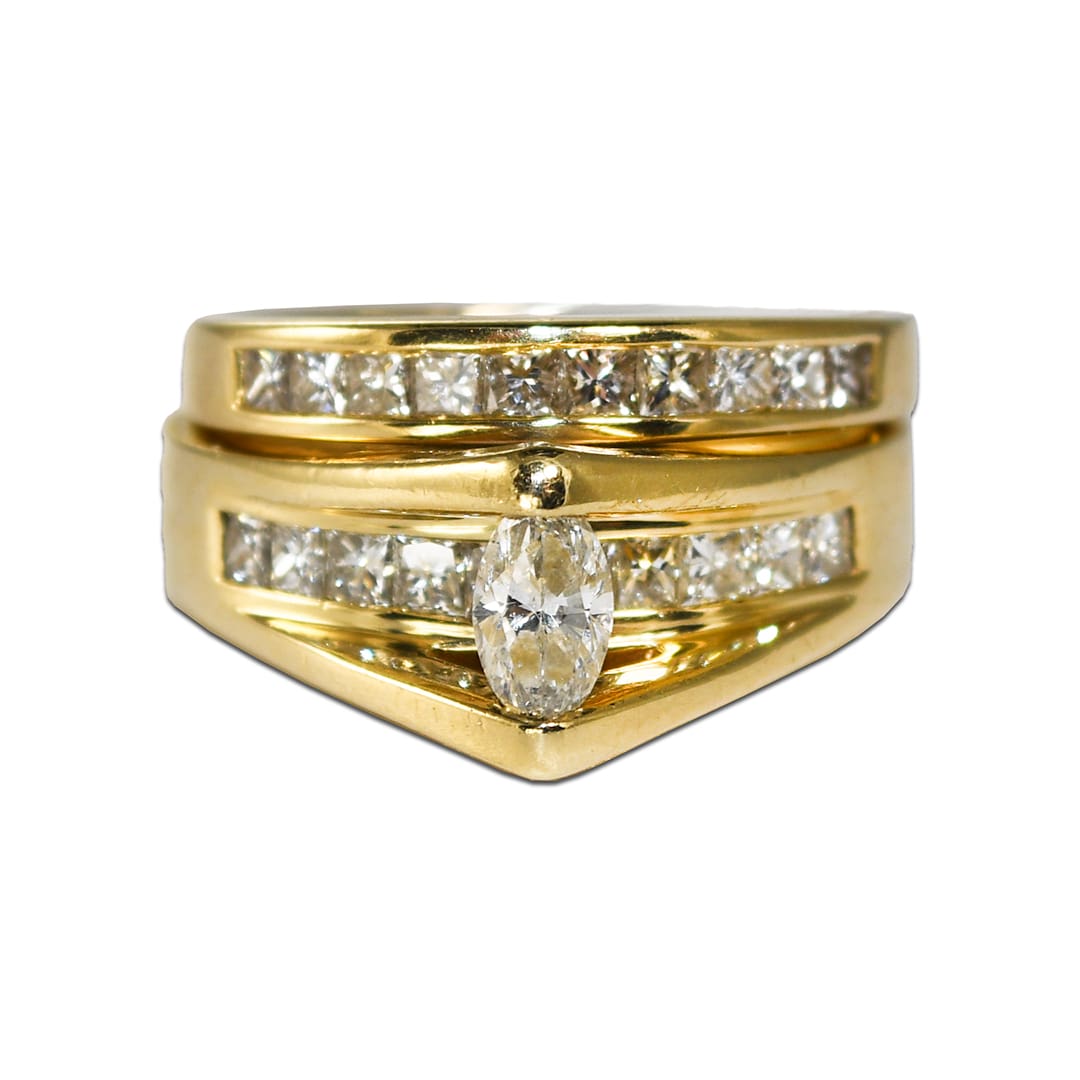 Marquise Diamond Wedding Ring Set