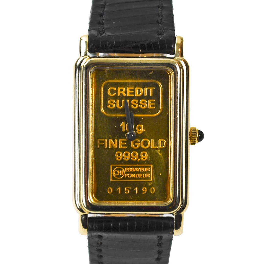 時計 CREDIT SUISSE GOLD INGOT WATCH The Swiss Ingot Watch Collection quartz watch inset with