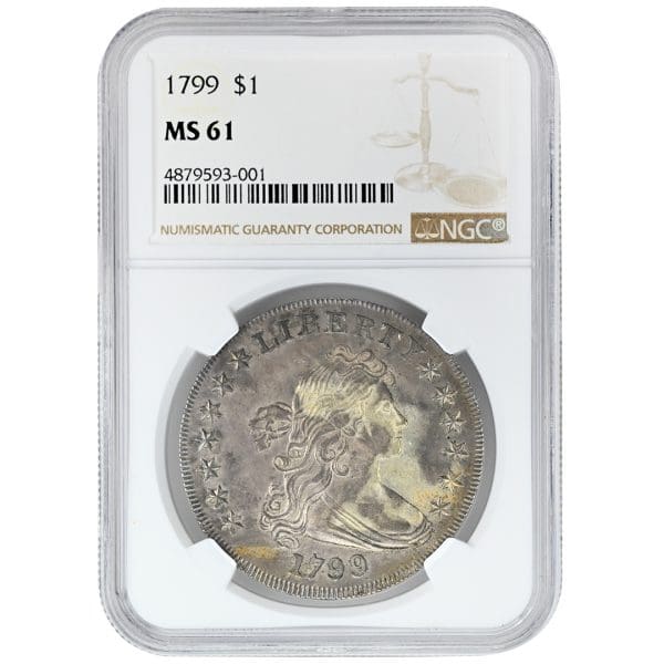 1799 $1 Draped Bust Dollar, NGC MS61