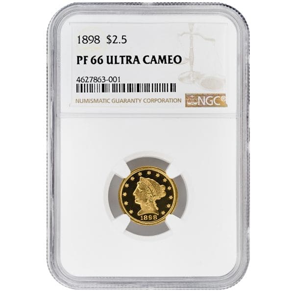 1898 $2.50 Liberty Head, NGC PF66UCAM SUPER DEEP CAMEO!