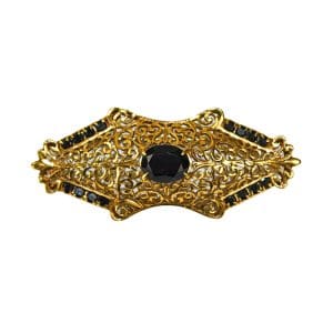Filigree Style Garnet Brooch