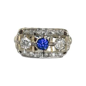 Art Deco Sapphire and Diamond Ring