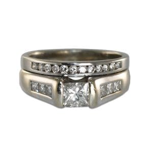 AIG Certified Princess Cut Diamond Ring Set