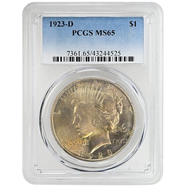 1923-D $1 Peace Dollar, PCGS MS65