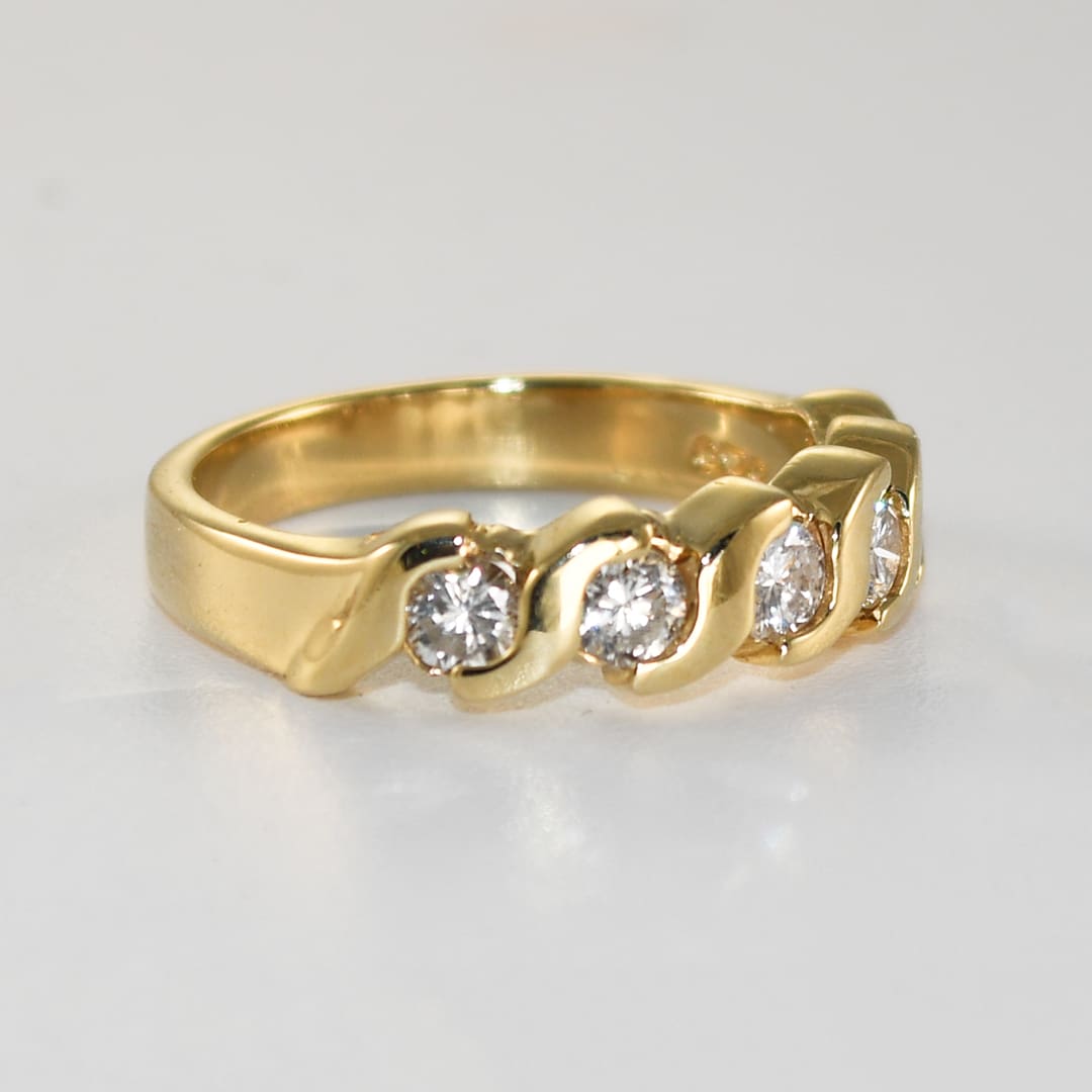 14K Yellow Gold Diamond Band Ring 0.75ct - Image 2
