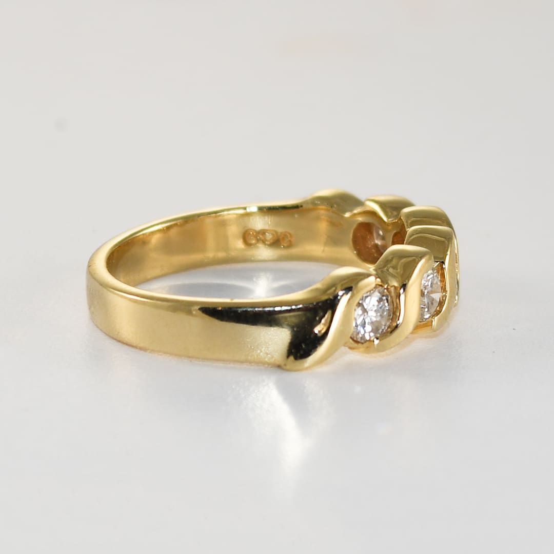 14K Yellow Gold Diamond Band Ring 0.75ct - Image 3