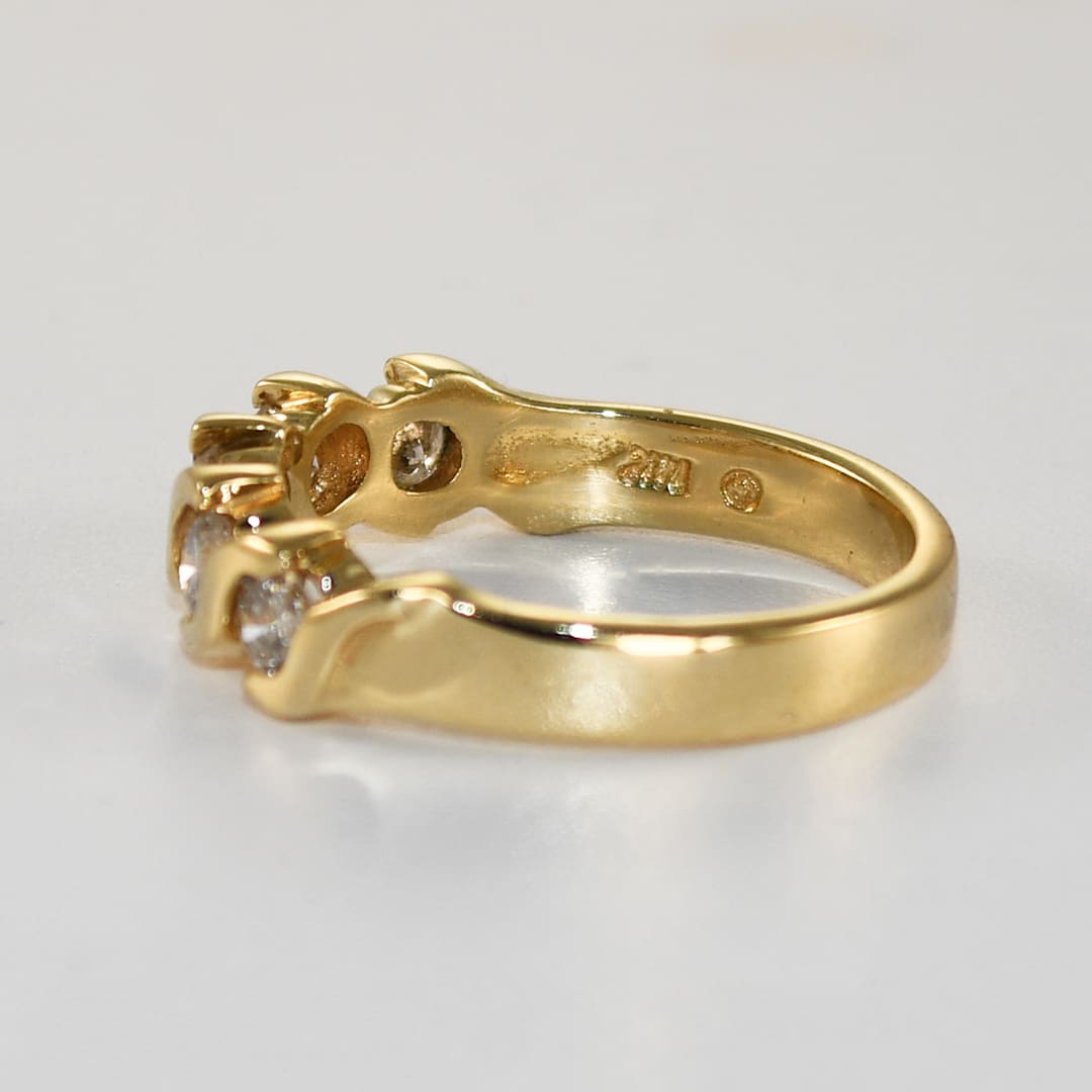 14K Yellow Gold Diamond Band Ring 0.75ct - Image 5