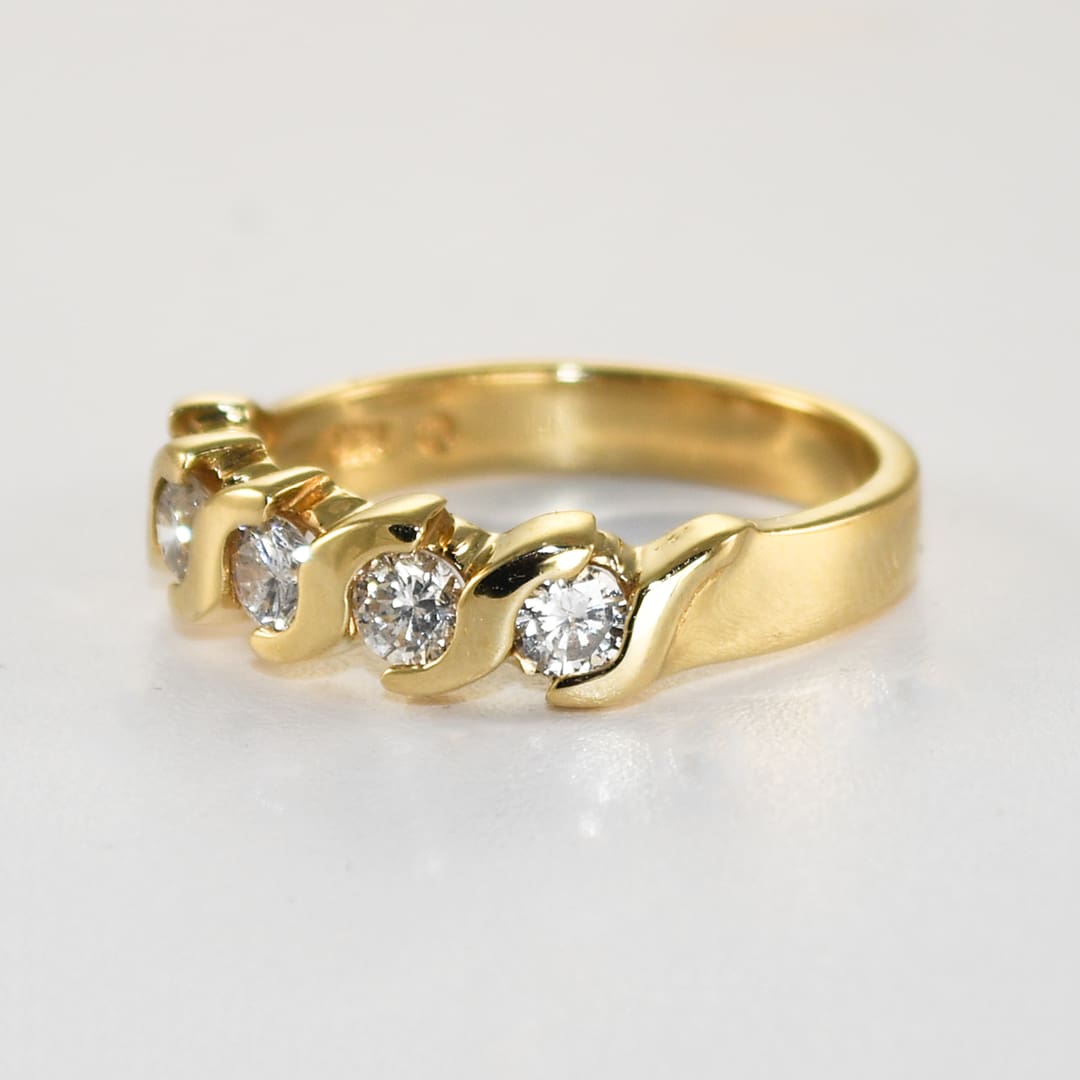 14K Yellow Gold Diamond Band Ring 0.75ct - Image 6