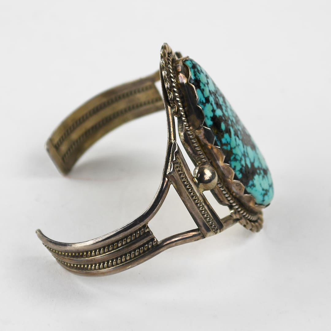 Sterling Silver Turquoise Bangle Bracelet 34.4g - Image 3