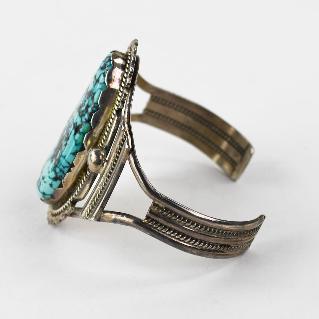 Sterling Silver Turquoise Bangle Bracelet 34.4g - Image 5