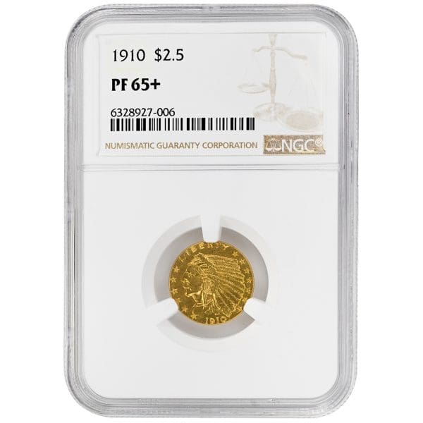 1910 $2.50 Indian, NGC PF65+