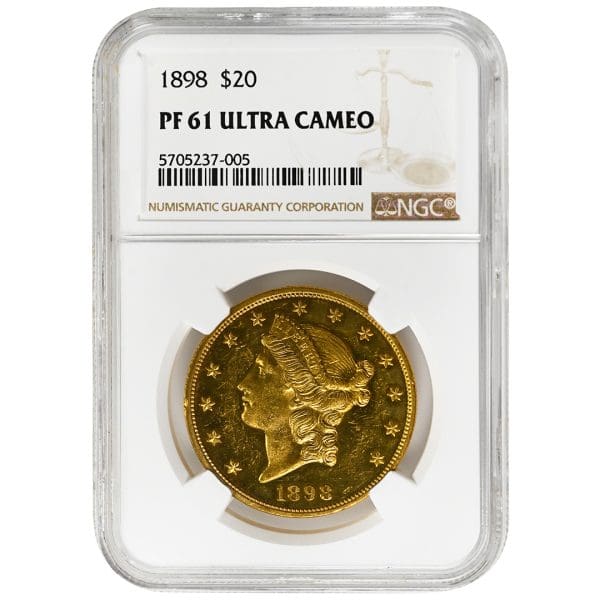 1898 $20 Liberty Head NGC PF61UCAM