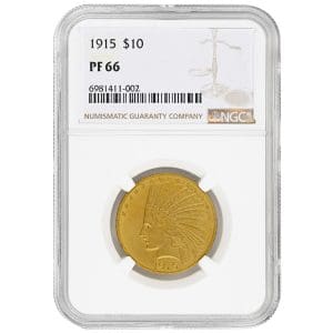 1915 $10 Indian Rare Coin, NGC PF66 