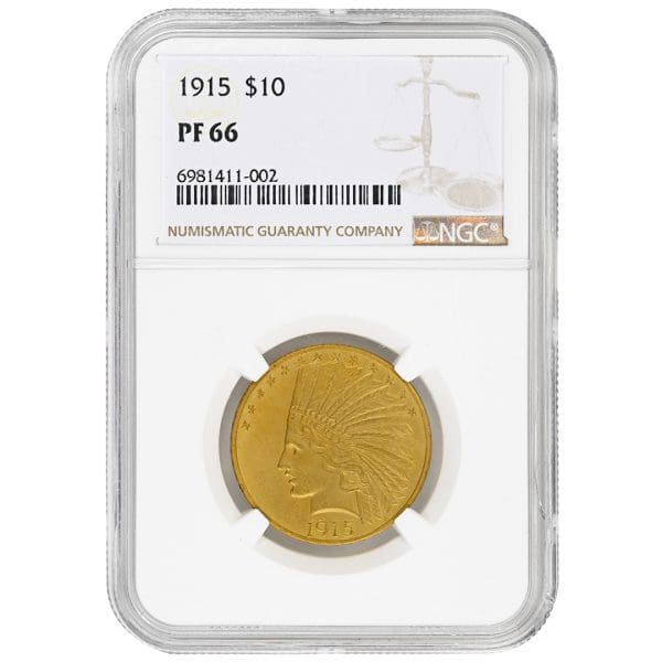 1915 $10 Indian, NGC PF66