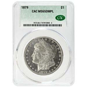 1879 $1 Morgan Dollar Rare Coin, CAC MS65DMPL