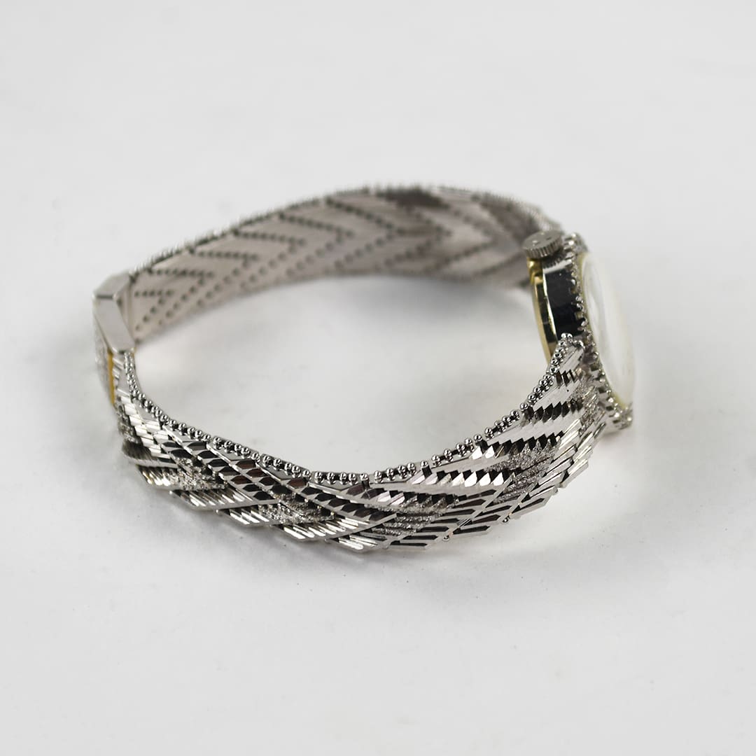 18K White Gold Vintage Diamond Omega Watch 21.5mm - Image 3