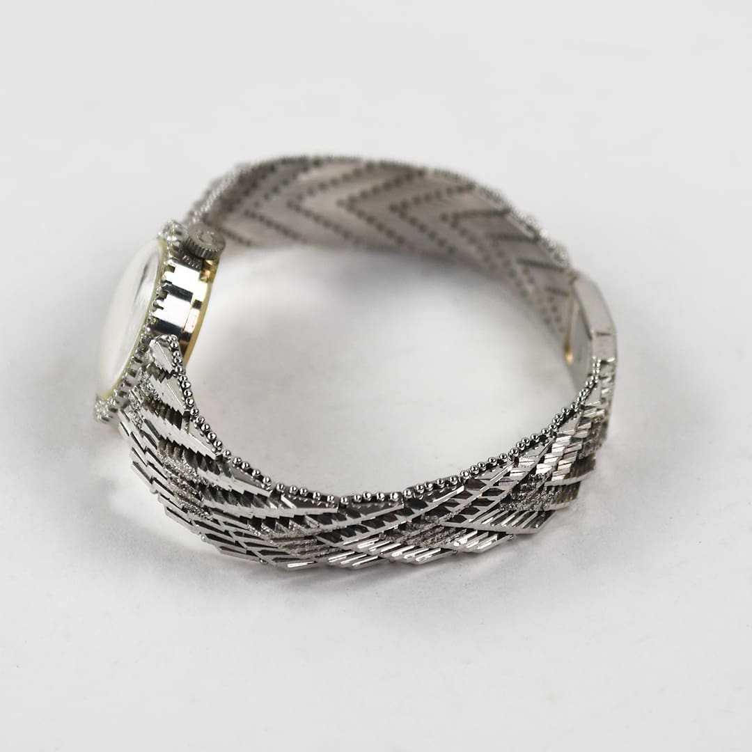 18K White Gold Vintage Diamond Omega Watch 21.5mm - Image 5