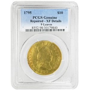 1795 $10 9 Leaves Draped Bust Rare Coin
