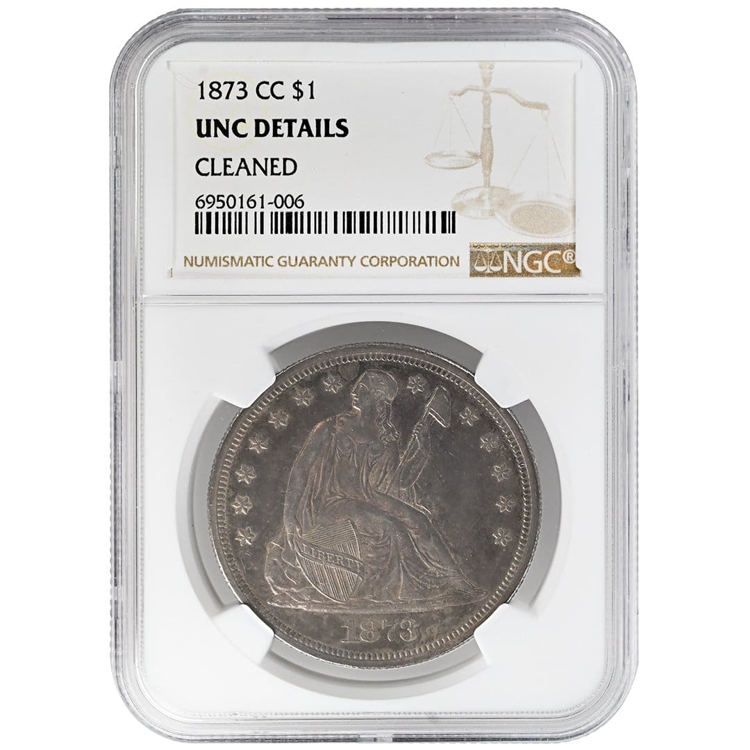 1873-CC $1 Seated Liberty Seated Dollar, NGC UNC Details