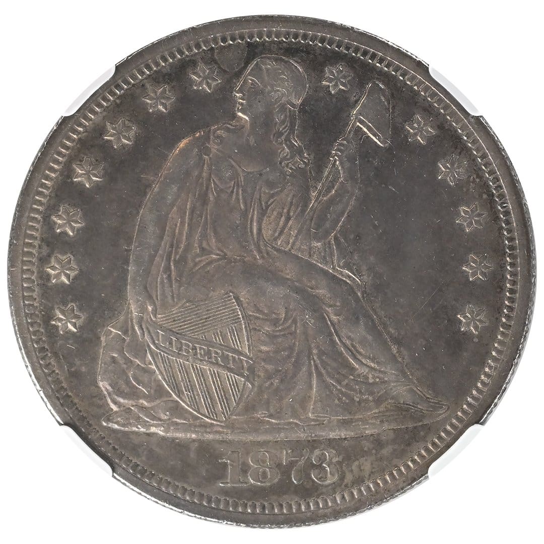 1873-CC $1 Seated Liberty Seated Dollar, NGC UNC Details - Image 2