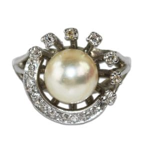 Vintage Pearl and Diamond Ring