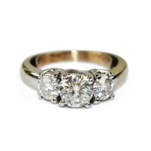 Three Stone Moissanite Ring