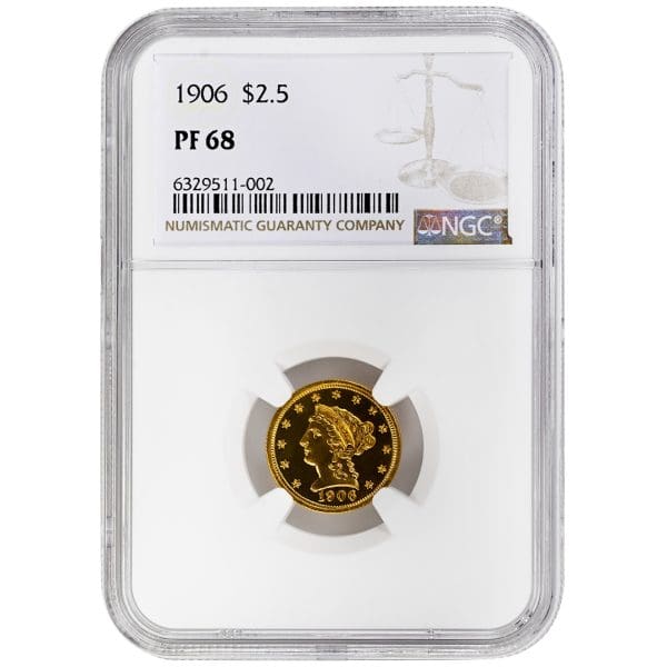 1906 $2.50 Liberty Head NGC PR68