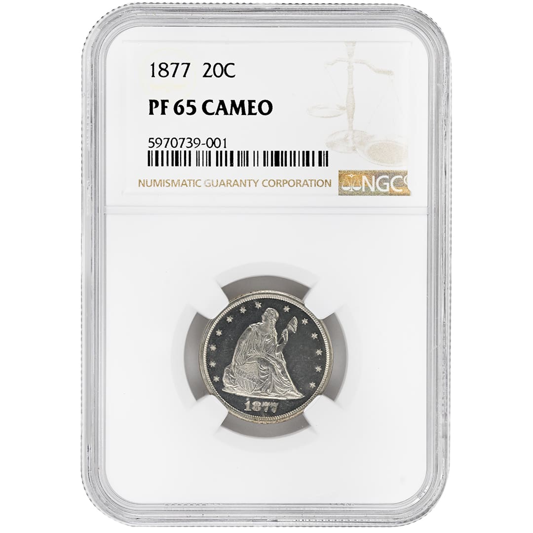 1877 20C Twenty Cent Rare Coin NGC PF65CAMĀ