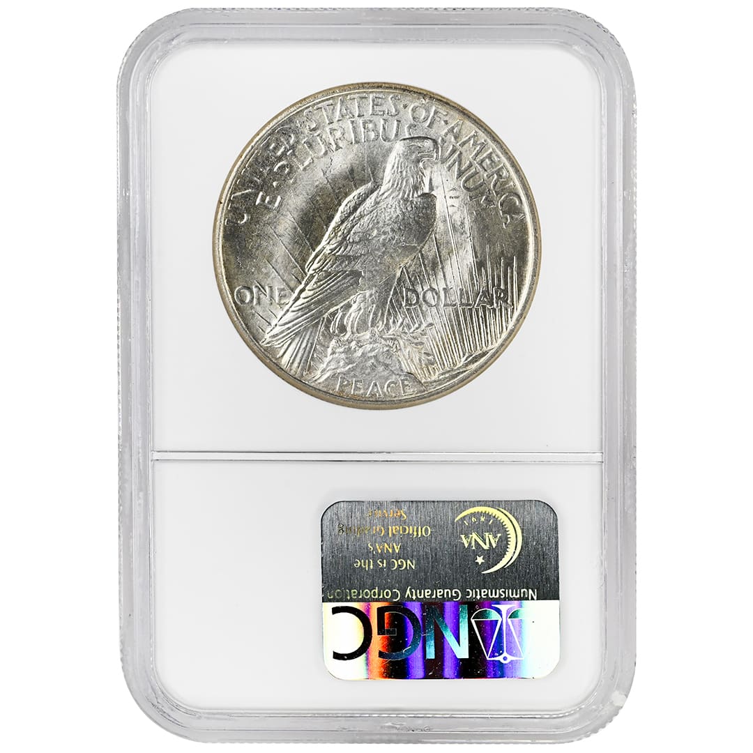 1921 $1 Peace Dollar NGC MS66 - Tangible Investments