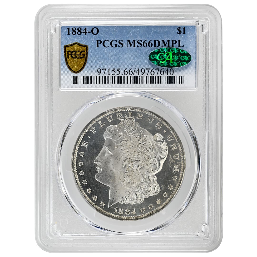 1884-O Silver Morgan Dollar PCGS MS66DMPL CAC - Tangible Investments