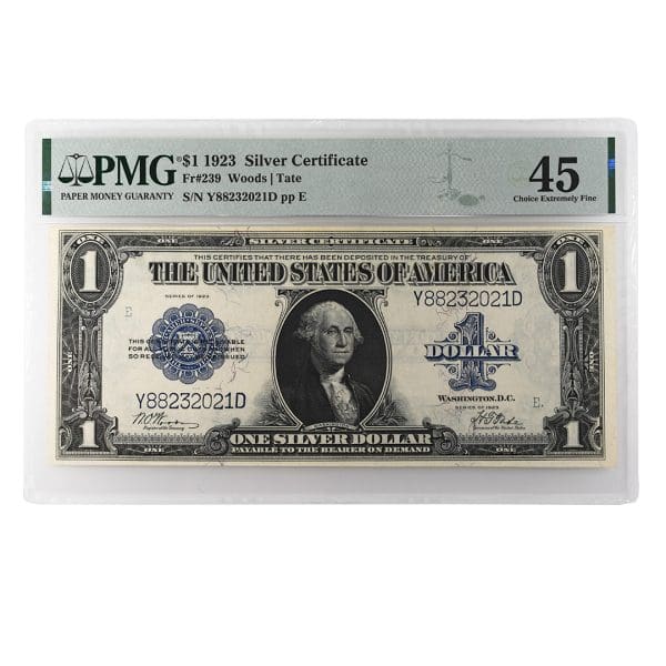 1923 $1 Silver Certificate PMG XF 45 Choice Extremely Fine
