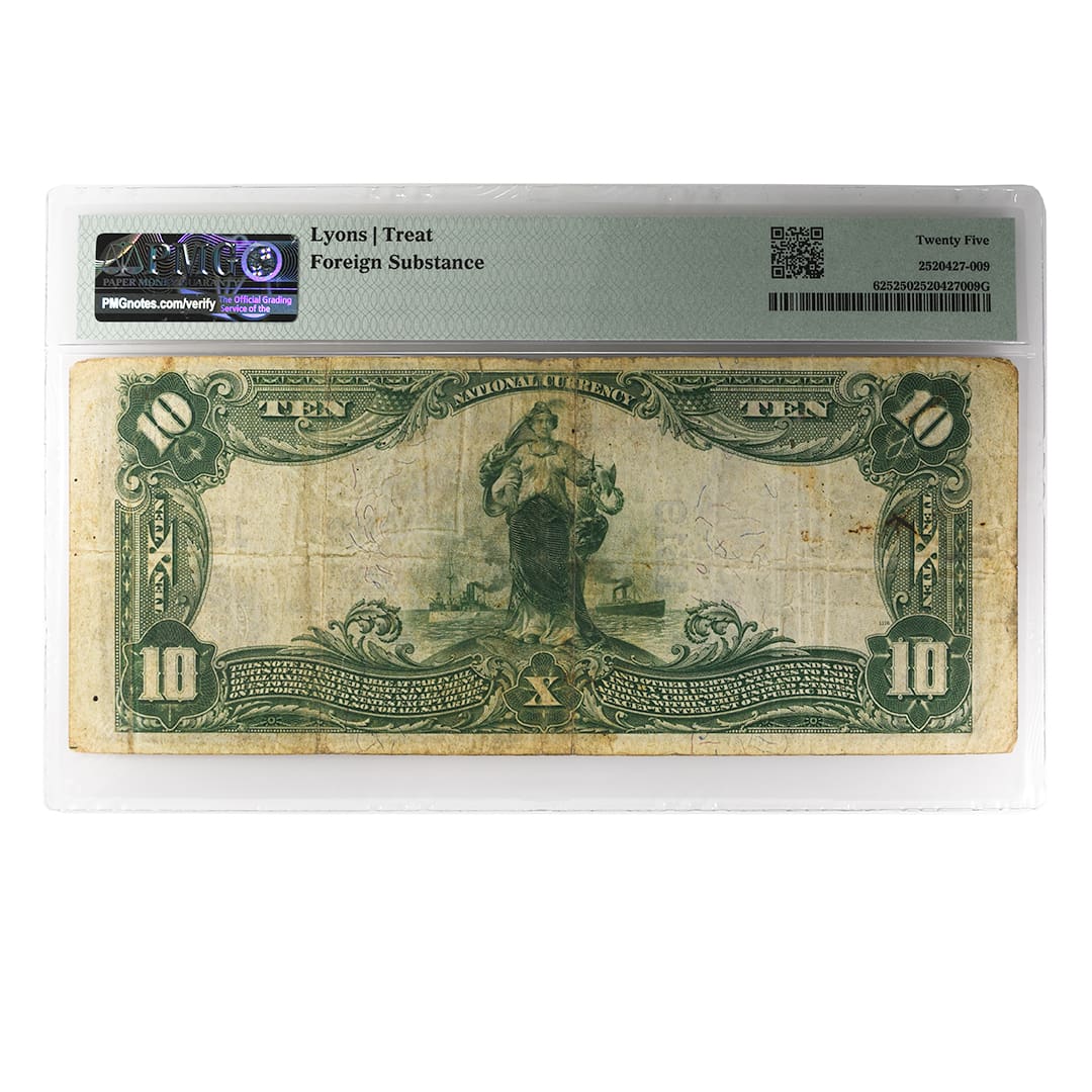 1902 $10 Plain Back Cumberland Maryland National Bank Note PMG VF25 - Image 2