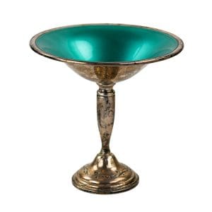 Towle Sterling Silver Teal Green Compote